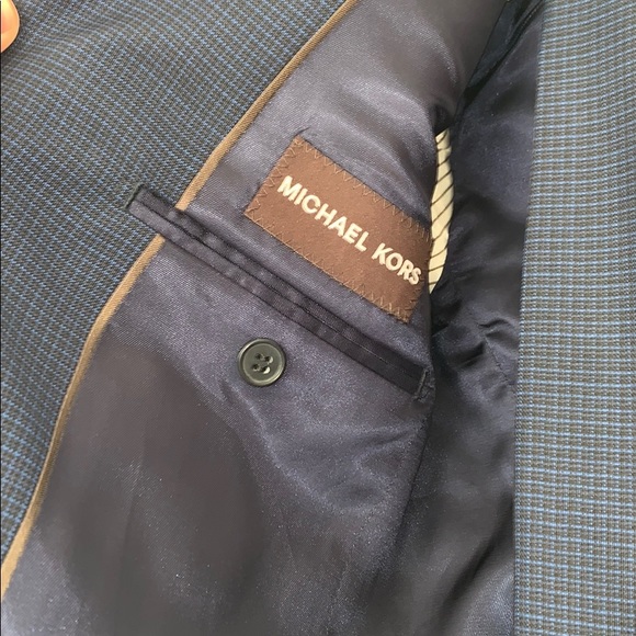 Michael Kors Boys Blue Checked Suit #C0062